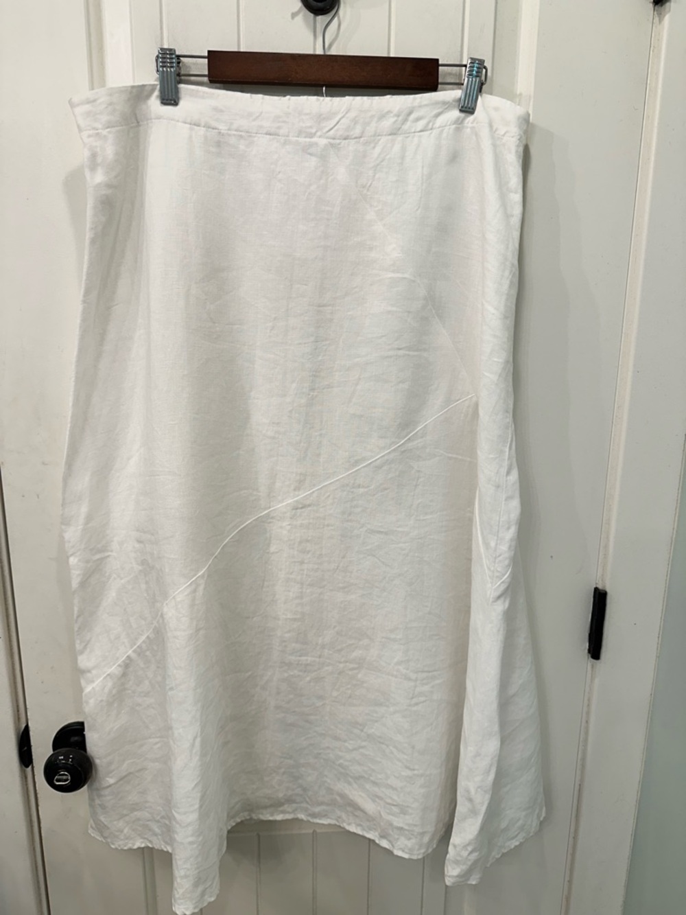 J. Jill White 100% Linen Seamed Maxi Skirt Size Large • Coastal Grandma